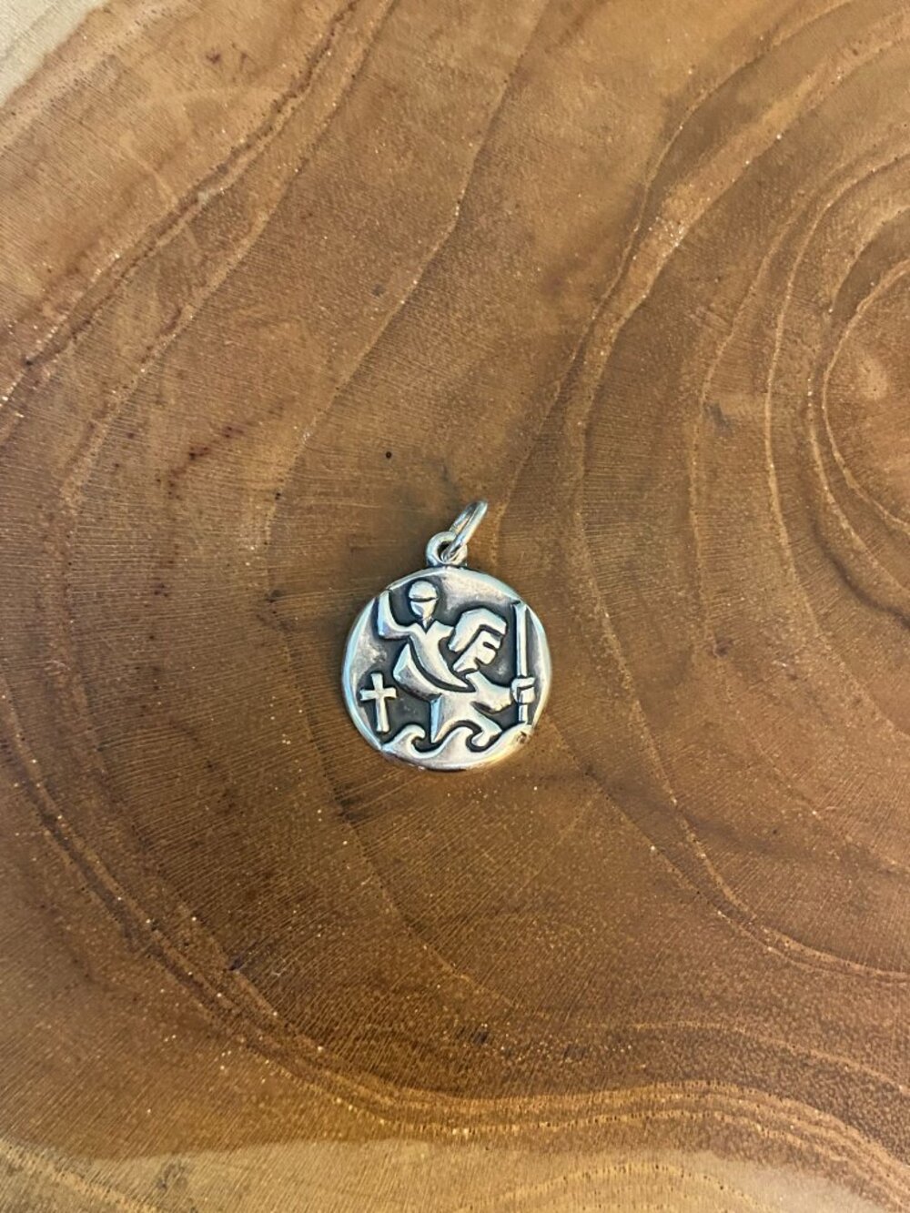 RETIRED James Avery St. Christopher Charm, Sterling Silver